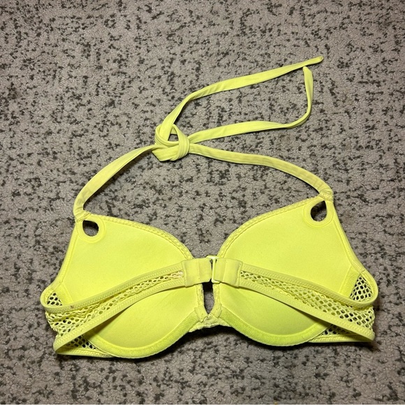 Victorias Secret Neon Yellow Mesh The Gorgeous Push Up Bikini Top & Bottoms Set - Picture 7 of 15